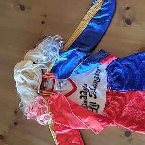 Harley Quinn Halloween costume with wig. Girls small
